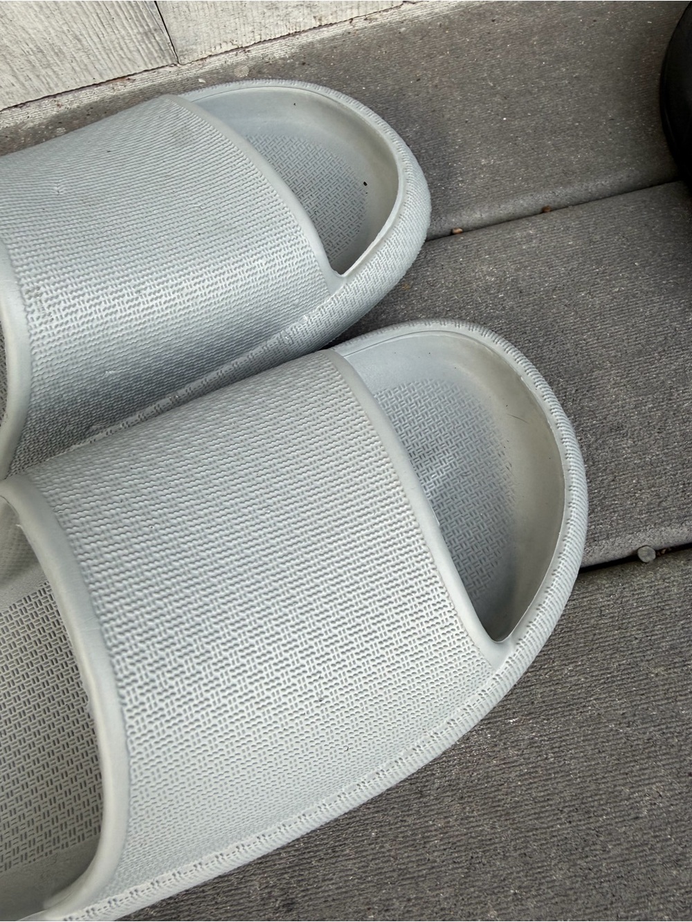 Light Gray Slide Sandals - Minimal Open Toe Slides-worn once
